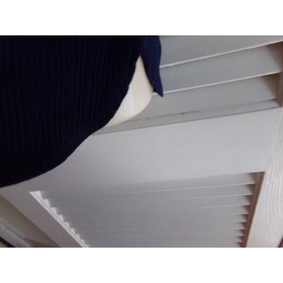 Kim Rogers navy crinkle look knit long‎ length top M EUC - Picture 4 of 5